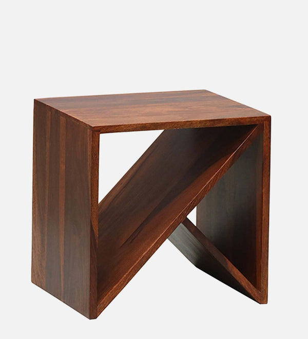 Alger Sheesham Wood End Table In Honey Oak Finish