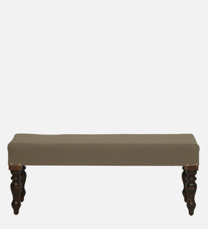 Laasya Sheesham Wood Upholstered Bench In Walnut Finish