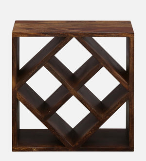 Brena Sheesham Wood Wine Rack In Provincial Teak Finish