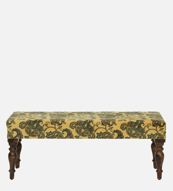 Gulika Solid Wood Upholstered Bench In Walnut Finish