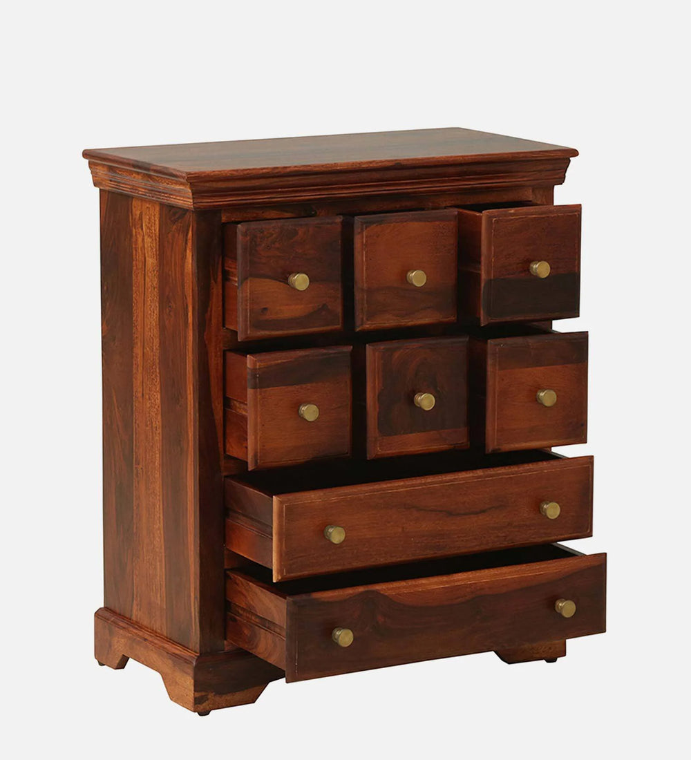 Chitrinee Sheesham Wood Chest Of Drawers In Honey Oak Finish