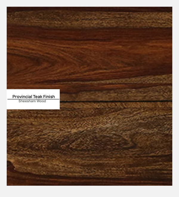 Lifty  Sheesham Wood Nesting Coffee Table Set in Provincial Teak Finish With Cushioned Stools