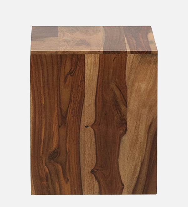 Alger Sheesham Wood End Table In Rustic Teak Finish