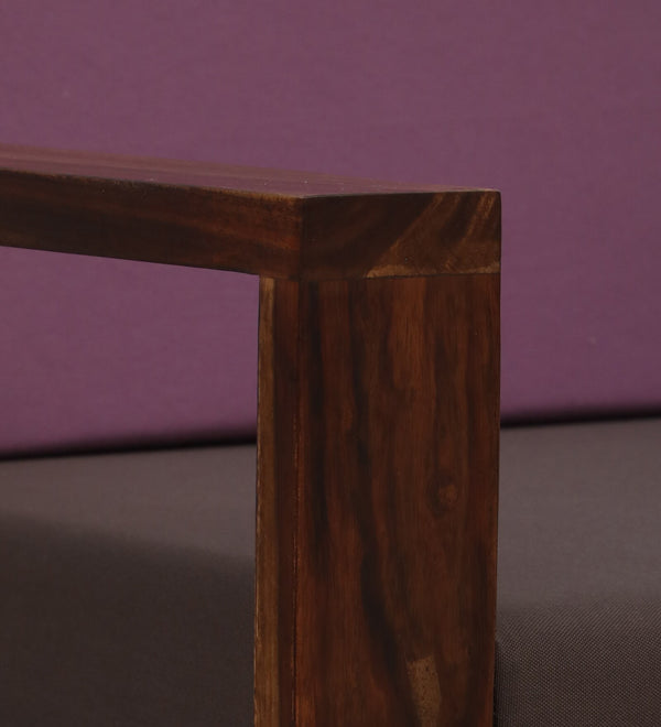 Lifty Sheesham Wood 1 Seater Sofa In Provincial Teak Finish & Fuschia Back