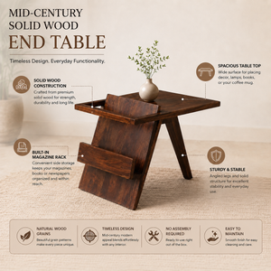 Mora Sheesham Wood End Table In Provincial Teak Finish By Woodsworth
