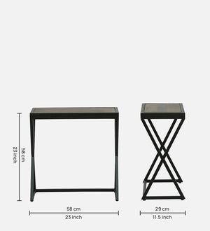 Nugent Sheesham Wood Nest Of Tables In Honey Oak Finish