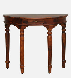 Abney Sheesham Wood Console Table In Honey Oak Finish