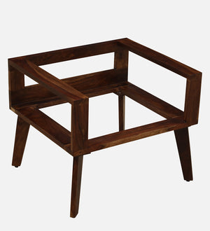 Lifty Sheesham Wood 1 Seater Sofa In Provincial Teak Finish & Fuschia Back