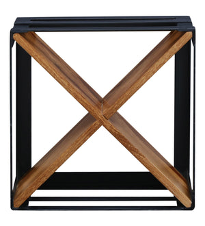 Chad Solid Wood Wine Rack In Rustic Teak Finish