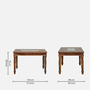 Rangrez Sheesham Wood 6 Seater Dining Set In Provincial Teak Finish With Cushioned Chair