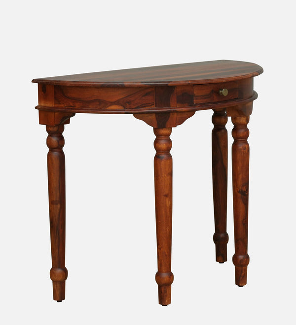 Abney Sheesham Wood Console Table In Honey Oak Finish