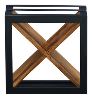 Chad Solid Wood Wine Rack In Rustic Teak Finish