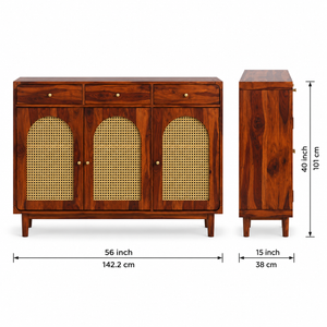 Flow Sheesham Wood  Shoerack In Provincial Teak Finish