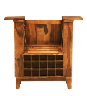 Winfrey Sheesham Wood Bar Cabinet In Rustic Teak Finish