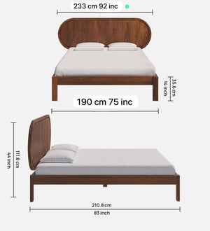 Orren Mango Wood King Size Bed In Provincial Teak Finish Without Storage (72 x 78 inches)