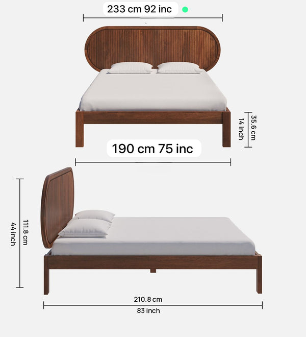 Orren Mango Wood King Size Bed In Provincial Teak Finish Without Storage (72 x 78 inches)