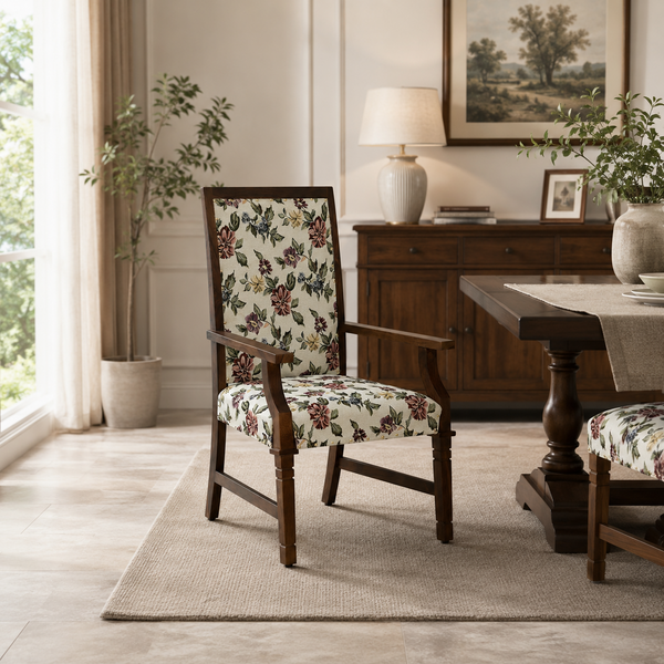 Brotton Sheesham Wood Arm Chair In Provincial Teak Finish