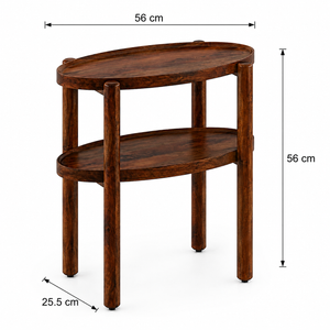 Pearl Sheesham Wood Side Table in Provincial Teak Finish