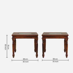 Rangrez Sheesham Wood 4 Seater Dining Table In Honey Oak Finish