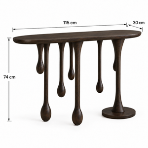 Lava Solid Sheesham Wood Console In Walnut Finish