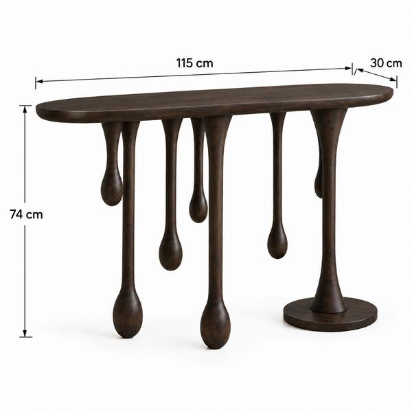 Lava Solid Sheesham Wood Console In Walnut Finish