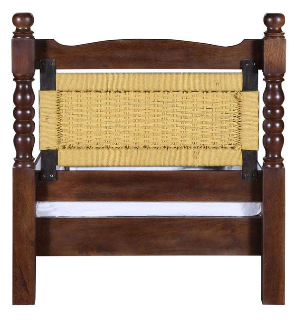 Rapipa Sheesham Wood Single Size Bed In Teak Finish With Non Storage (36x 78 inches)