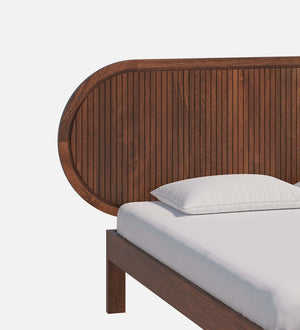 Orren Mango Wood Queen Size Bed In Provincial Teak Finish Without Storage (60 x 78 inches)