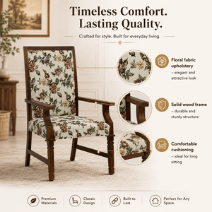 Brotton Sheesham Wood Arm Chair In Provincial Teak Finish