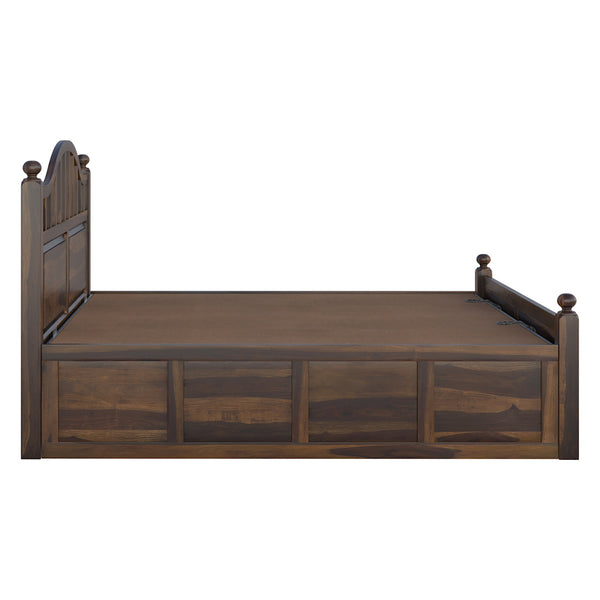 Syan Sheesham Wood King Size Bed In Provincial Teak Finish With Hydraulic Storage (72 x 78 inches)