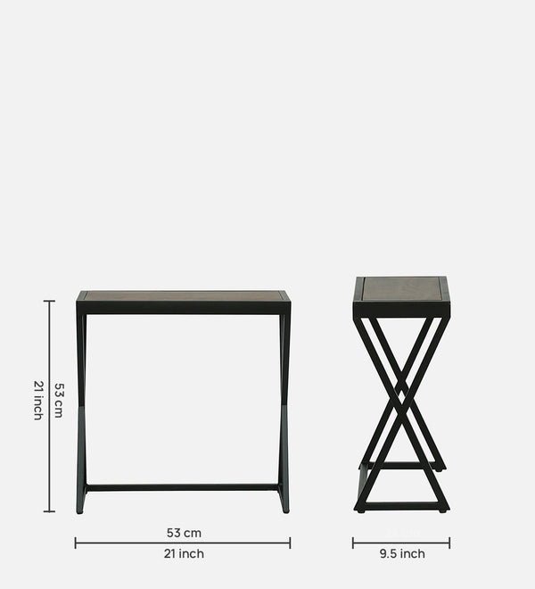 Nugent Sheesham Wood Nest Of Tables In Honey Oak Finish