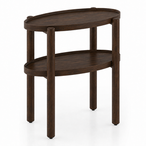 Pearl Sheesham Wood Side Table in Walnut Finish