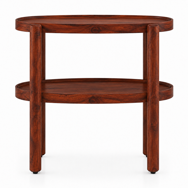 Pearl Sheesham Wood Side Table in Honey Oak Finish
