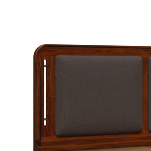 Lotus Sheesham Wood Queen Size Bed In Honey Oak FinishWith Drawer Storage (60 x 78 inches)