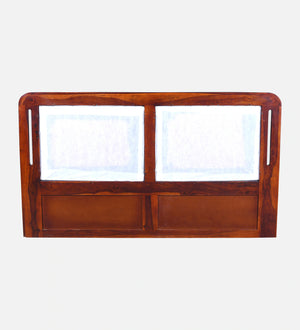 Lotus Sheesham Wood Queen Size Bed In Honey Oak FinishWith Box Storage (60 x 78 inches)