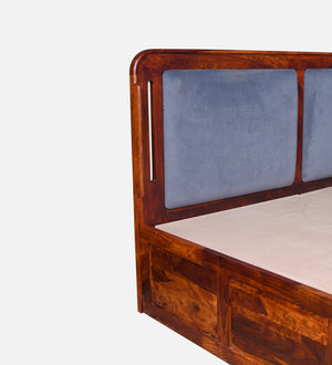 Lotus Sheesham Wood King Size Bed In Honey Oak FinishWith Box Storage (72 x 78 inches)