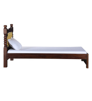 Rapipa Sheesham Wood Single Size Bed In Teak Finish With Non Storage (36x 78 inches)