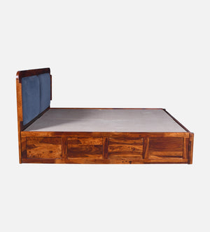 Lotus Sheesham Wood King Size Bed In Honey Oak FinishWith Box Storage (72 x 78 inches)
