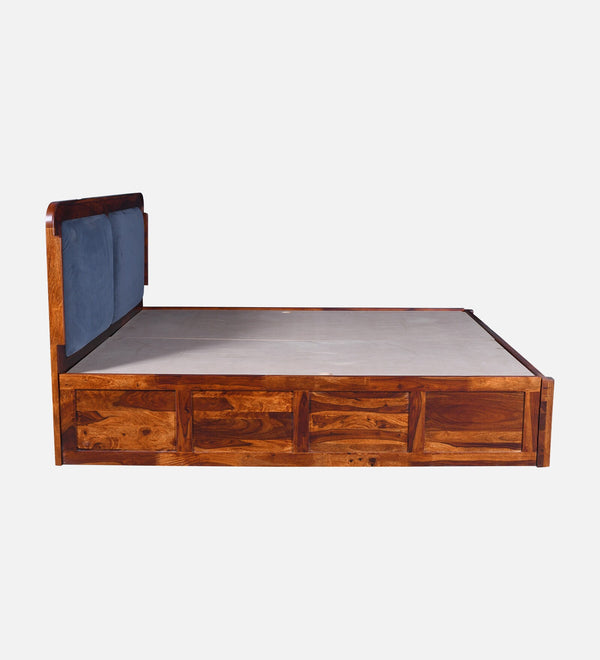 Lotus Sheesham Wood King Size Bed In Honey Oak FinishWith Box Storage (72 x 78 inches)