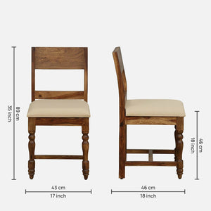 Rangrez Sheesham Wood 6 Seater Dining Set In Provincial Teak Finish With Cushioned Chair