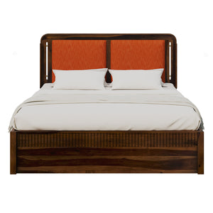 Lotus Sheesham Wood King Size Bed In Provincial Teak Finish With Drawer Storage (72 x 78 inches)