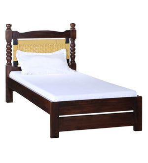 Rapipa Sheesham Wood Single Size Bed In Teak Finish With Non Storage (36x 78 inches)