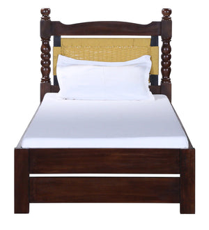 Rapipa Sheesham Wood Single Size Bed In Teak Finish With Non Storage (36x 78 inches)