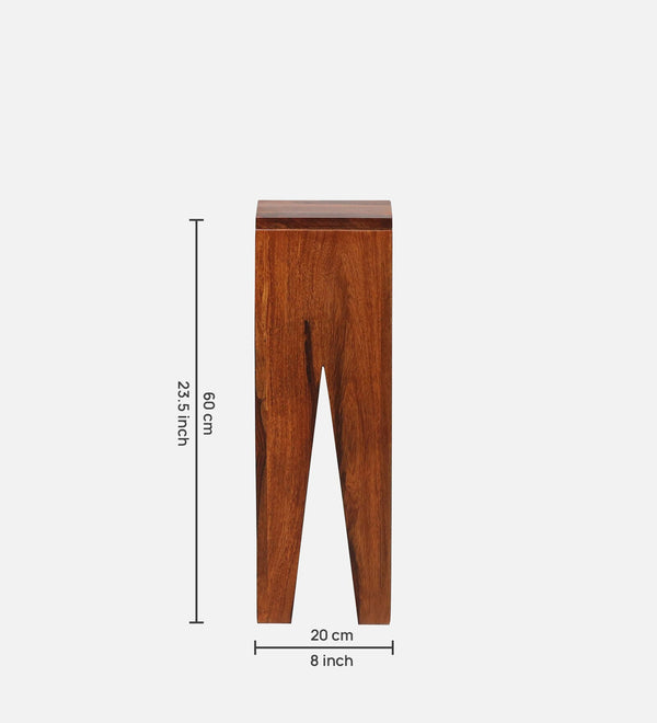 Volgo Sheesham Wood End Table In Honey Oak Finish