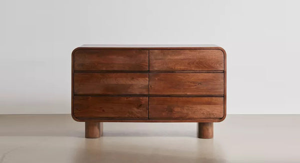 Roswell Solid Wood Chest Of 6 Drawers In Matte Finish