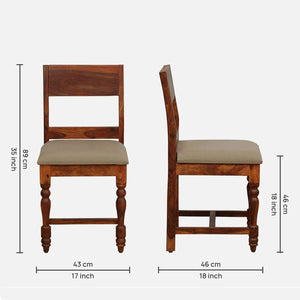 Rangrez Sheesham Wood 6 Seater Dining Set In Honey Oak Finish With Cushioned Bench