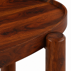 Pearl Sheesham Wood Side Table in Honey Oak Finish