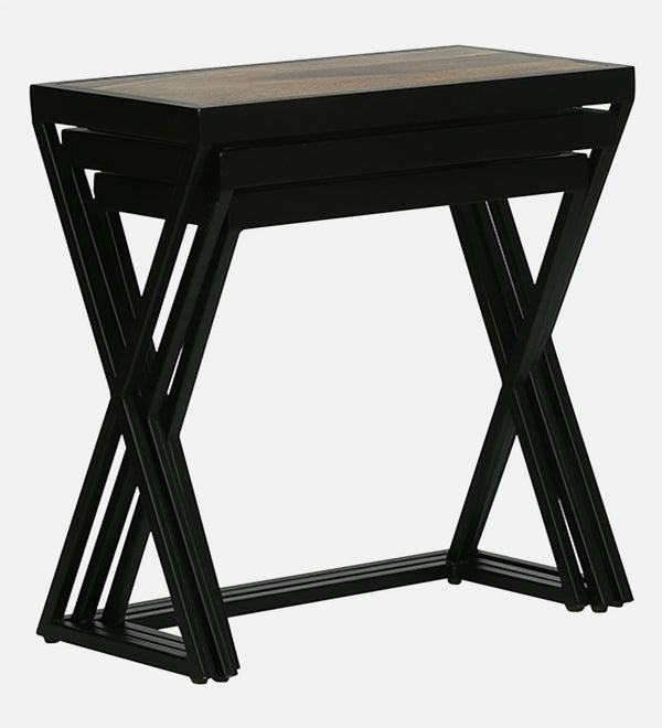 Nugent Sheesham Wood Nest Of Tables In Natural Finish