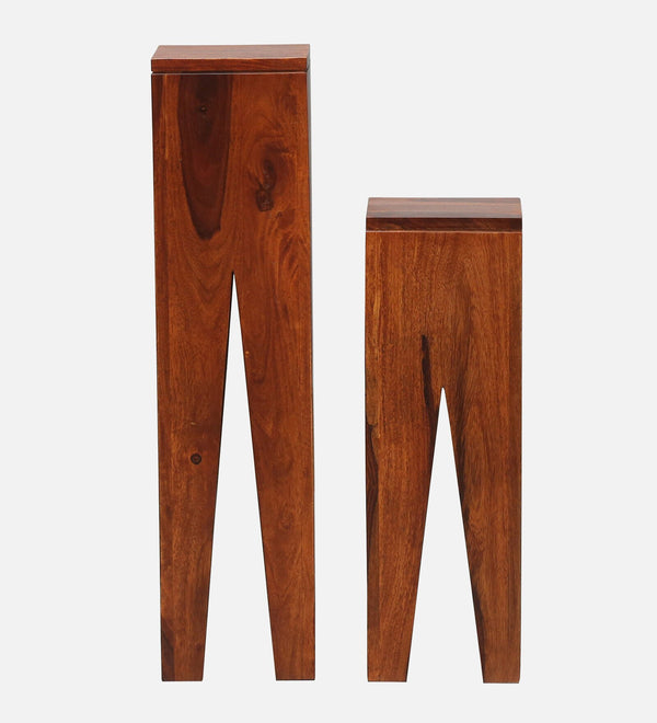 Volgo Sheesham Wood End Table In Honey Oak Finish