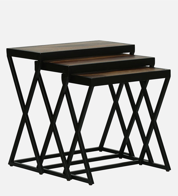 Nugent Sheesham Wood Nest Of Tables In Natural Finish