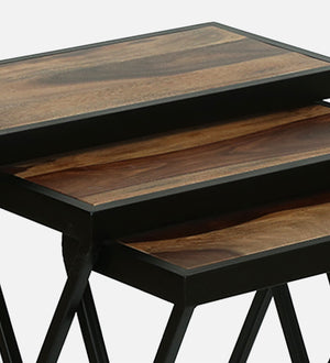 Nugent Sheesham Wood Nest Of Tables In Natural Finish